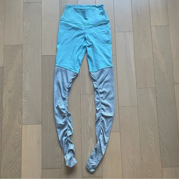ALO Yoga High Waist Goddess Leggings Blue Quartz/Dove Gray Heather sz XS - Picture 2 of 6